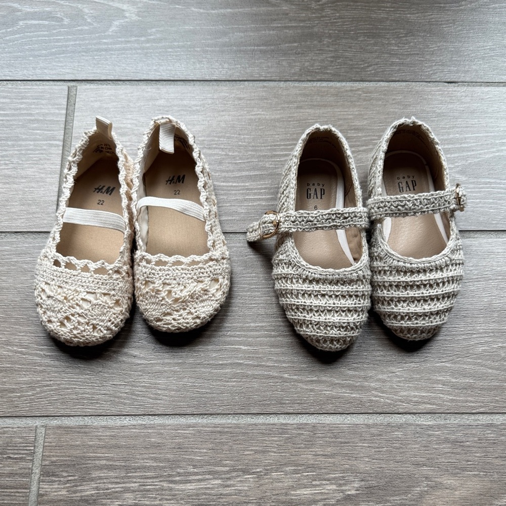 H&M and GAP Kids Cream and Gray Shoes Set